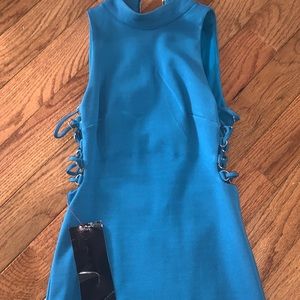 BEBE high neck body con dress